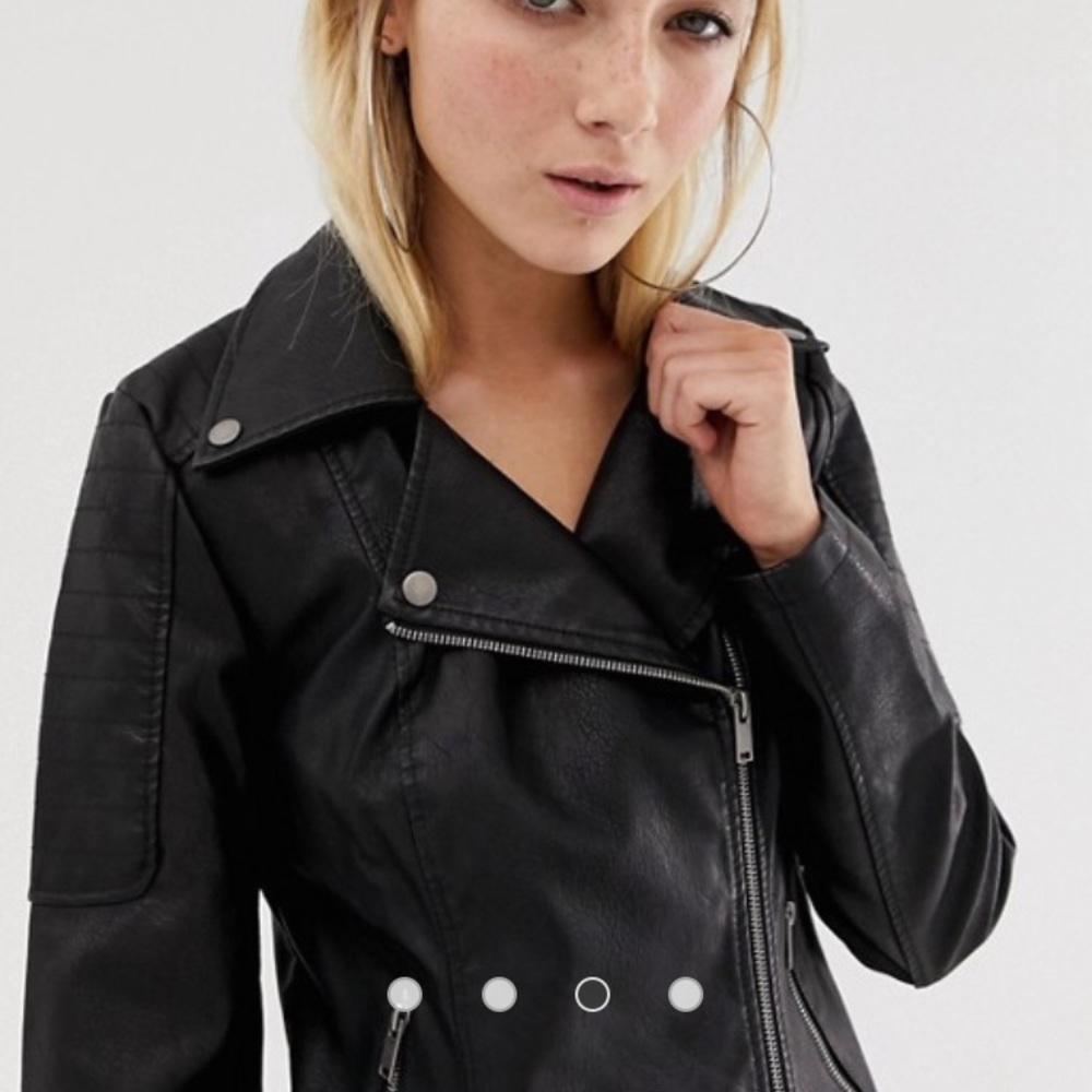 Asos Black Faux Leather Jacket size small